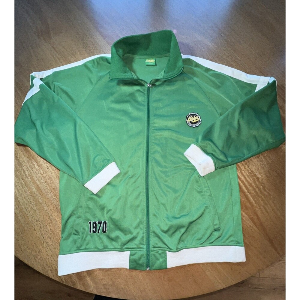 Vintage Bklyn‎ Xpress 1970 Track Jacket Green XL Retro Y2K